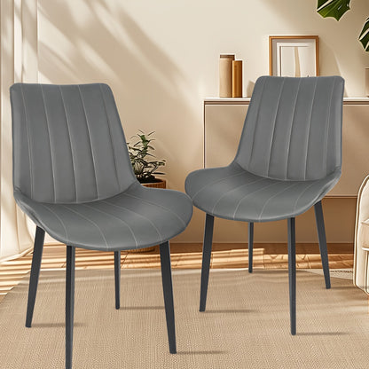 Set van 4 Eetkamerstoelen – Ergonomische Stoelen met Sponszitting en Metalen Poten – Modern Design voor Keuken, Woon- en Eetkamer, Hotelgebruik