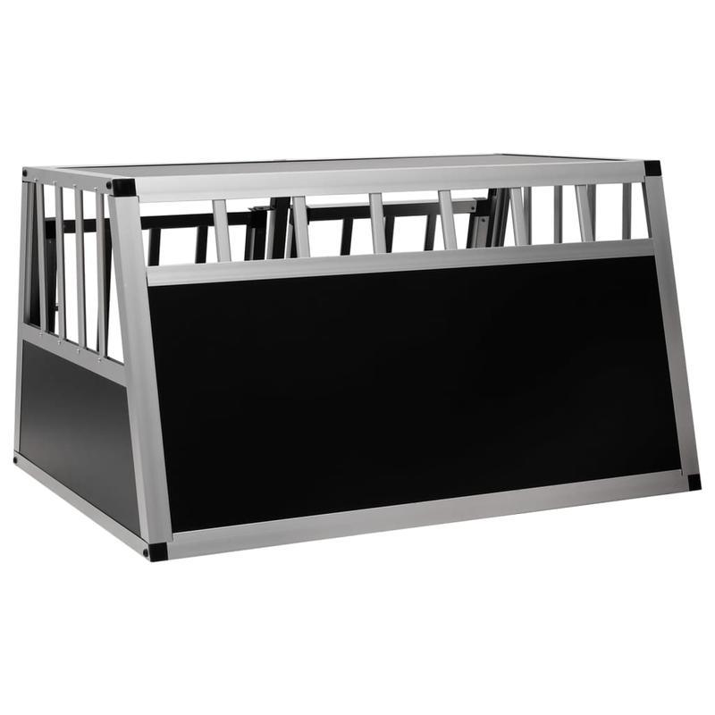 Hondenkennel – Hondenkooi – Hondenhok – Buitenkennel – Hondenbench – Dubbeldeurs – Duurzaam Aluminium & Hout – 89x69x50 cm