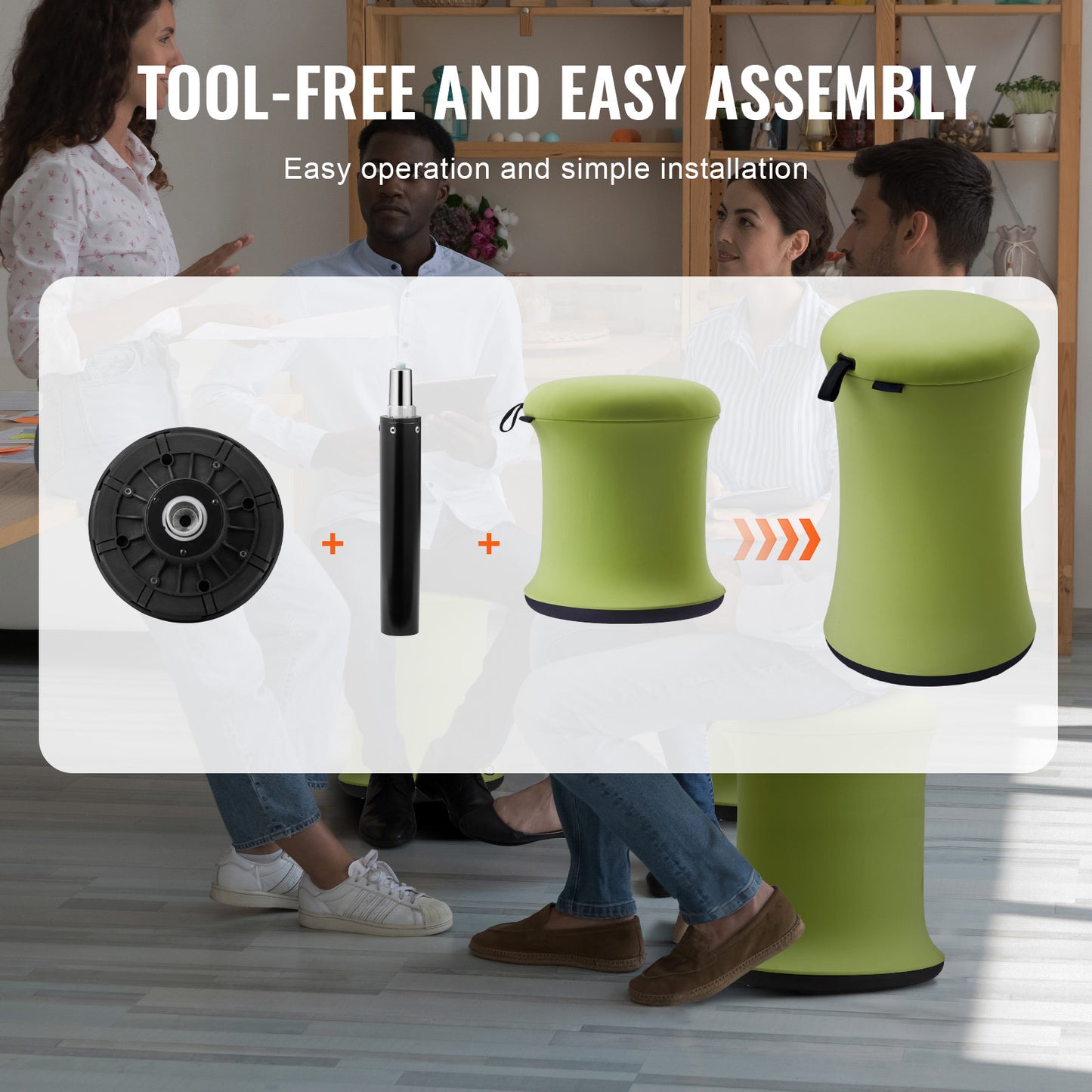 Wobbelstoel – Actieve Werkstoel – Balansstoel – Wobbelstoel Verstelbaar – Zithulpmiddel – 360° Draaibaar – Verstelbare Hoogte 49-64 cm