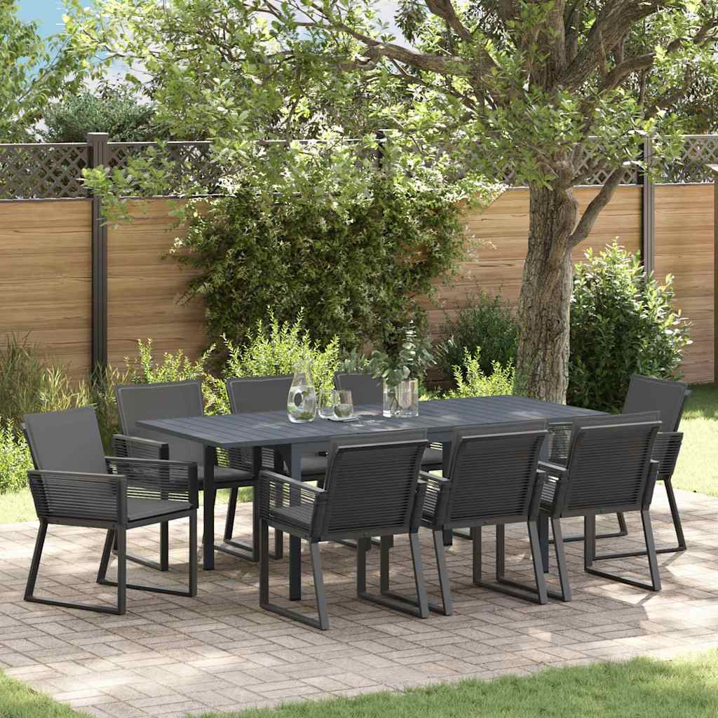 Tuinset – Buitenmeubelset – Diningset – Terrasmeubilair – Balkonset – Groot 210 cm Tafel – Weerbestendige Textilene Stoelen