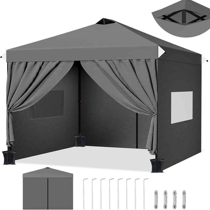 Pop-up Partytent – Vouwtent – Paviljoen – Outdoor Tent – Markttent – 3x3 Meter – Stevig Aluminium Frame – Zijwanden Met Privacyraam