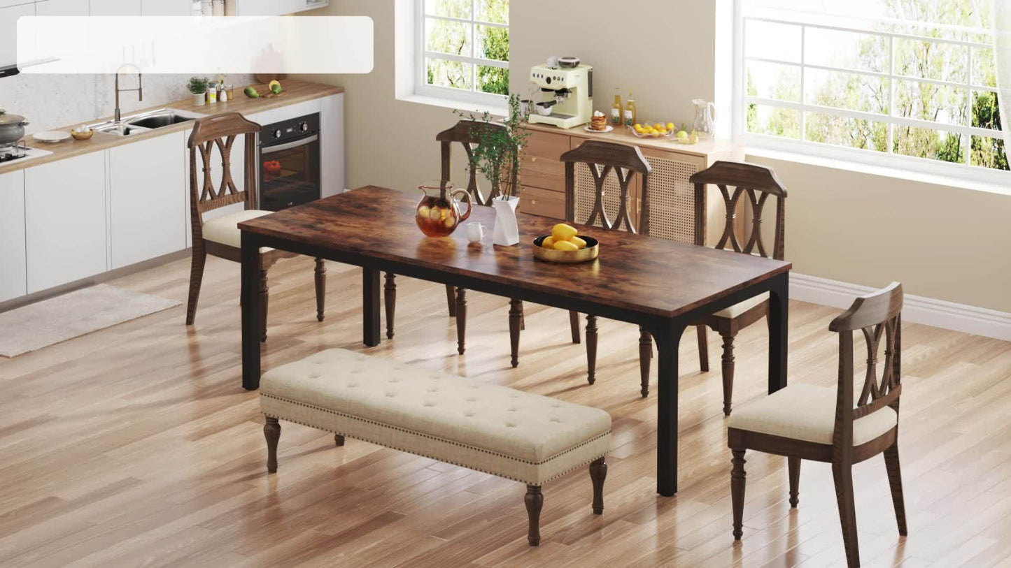 Eettafel – Tafel – Keukentafel – Dinertafel – Houten Tafel – Bruin – Voor 6-8 Personen – Duurzaam Gefabriceerd Hout – Stevige Constructie