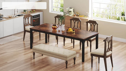 Eettafel – Tafel – Keukentafel – Dinertafel – Houten Tafel – Bruin – Voor 6-8 Personen – Duurzaam Gefabriceerd Hout – Stevige Constructie