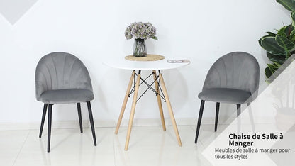 Eetkamerstoelen – Stoelen – Dining Chairs – Keukenstoelen – Velours Stoelen – Grijs Metalen Poten – Comfortabele Velvet Bekleding – Ergonomisch Design
