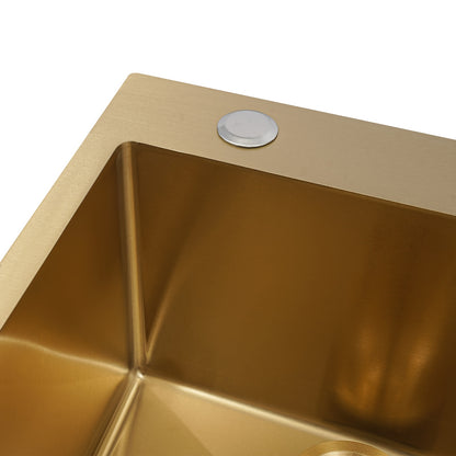 Keukenspoelbak – Spoelbak – Gootsteen – Wasbak – Enkele Spoelbak – 201 Roestvrij Staal – 45x60x20 cm – 360° Draaibare Mengkraan – Geluiddempend met Anti-Condenslaag