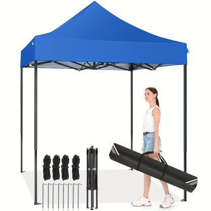 2×2m Pop Up Tent, Folding Gazebo, No Side Walls, With Portable Bag, Easy To Set Up, Height Adjustable, Small Volume For Easy Carrying, Oxford Cloth, Commercial Canopy, Suitable For Camping, Market Stalls, Parties, Beaches, C