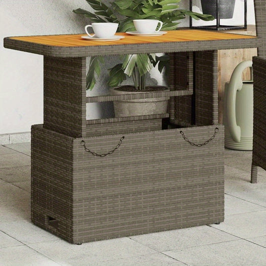 Tuintafel – Balkon Tafel – Buiten Tafel – Tuinmeubel – Buitenmeubel – Grijs – 90x55x71 cm – Eenvoudig Montage – Lichtgewicht & Draagbaar
