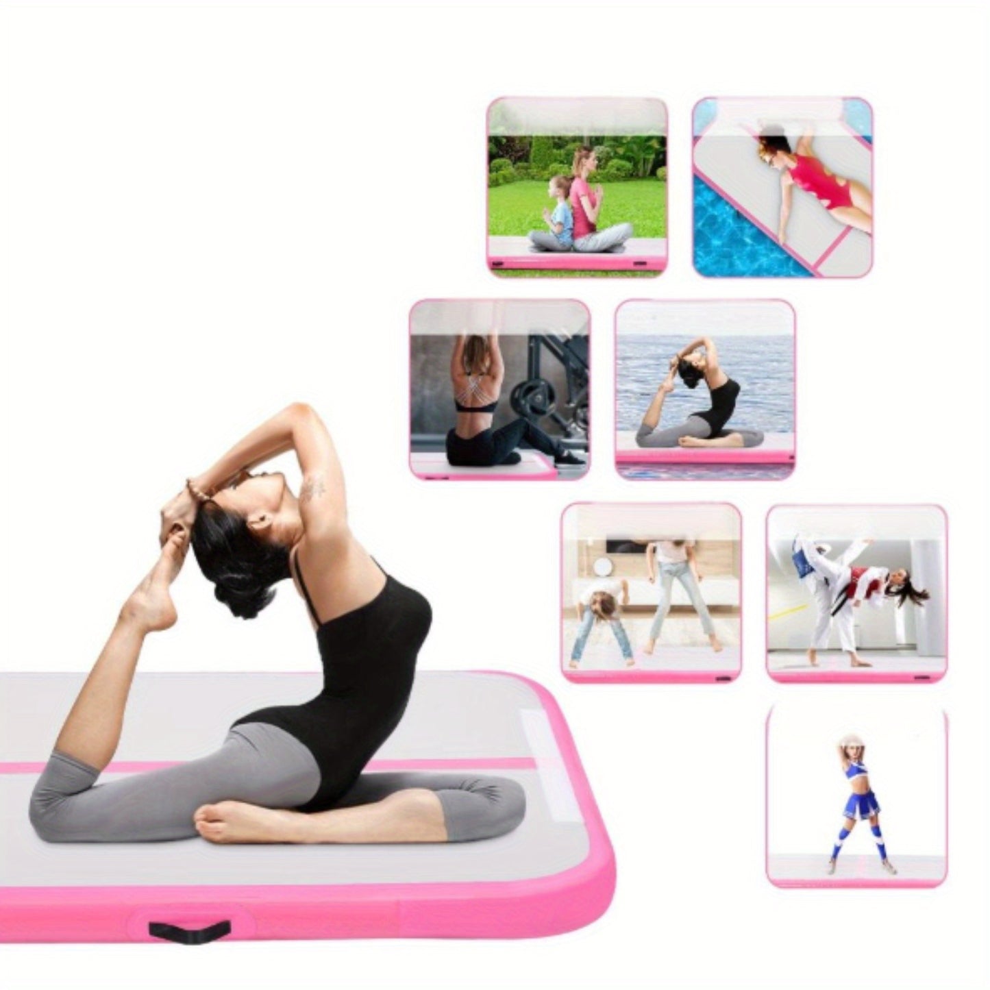 Luchtmatras – Opblaasbare Gymnastiekmat – Yogamat – Trainingsmat – Fitnessmat – 3 Meter Lang – Duurzaam PVC