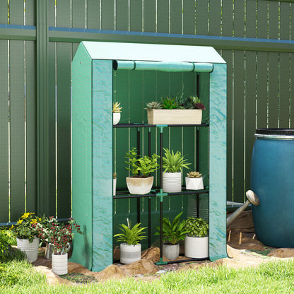 Kweekkas – Kweekkast – Broeikas – Plantenkas – Moestuin Kas – Compact Met 3 Planken – UV-bestendige Cover – Stabiel Gepoedercoat Stalen Frame – 100x40x150 cm – Roldeur Ventilatie