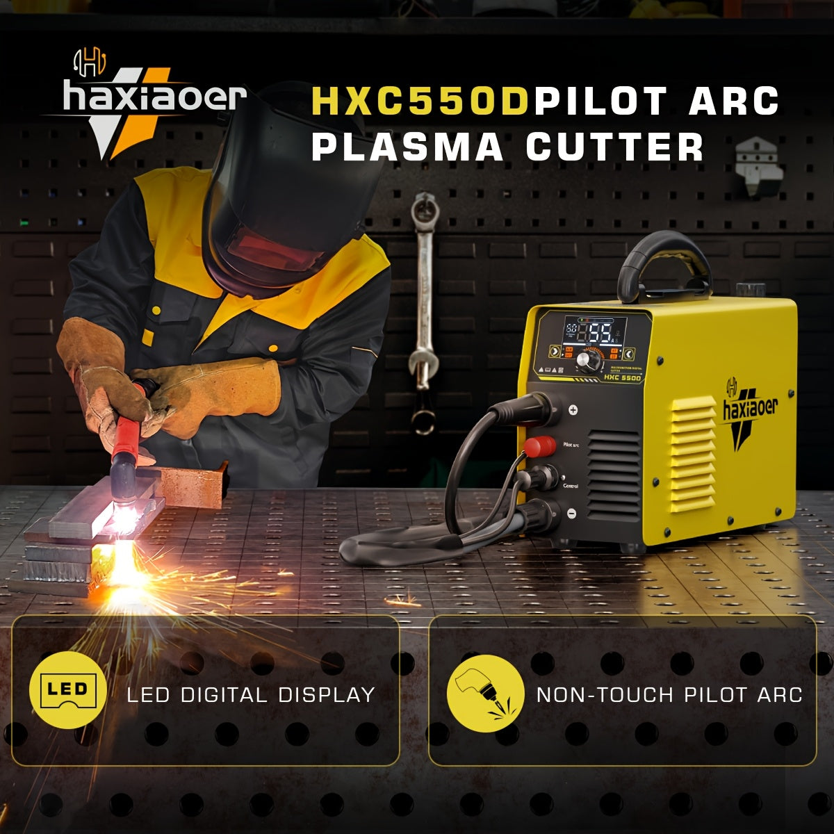 Plasmasnijder – Plasmasnijmachine – Metaalsnijder – Snijbrander – Cuttool – Non-Touch Pilotboog – Groot LED-Display – 55A Snijkracht – Dual Voltage 110V/220V