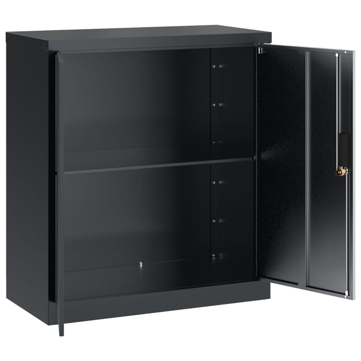 Archiefkast – Opbergkast – Documentenkast – Vakkenkast – Ladeblok – Stalen Ontwerp – 79x40x90 cm – Antraciet