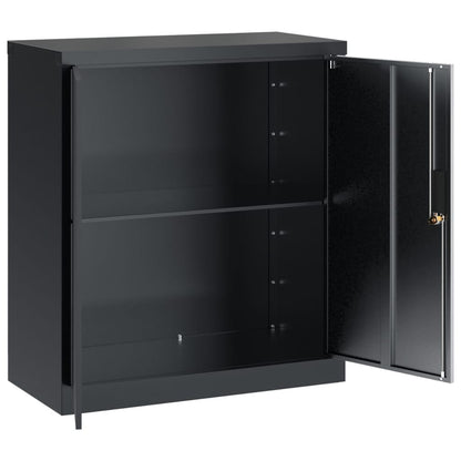Archiefkast – Opbergkast – Documentenkast – Vakkenkast – Ladeblok – Stalen Ontwerp – 79x40x90 cm – Antraciet