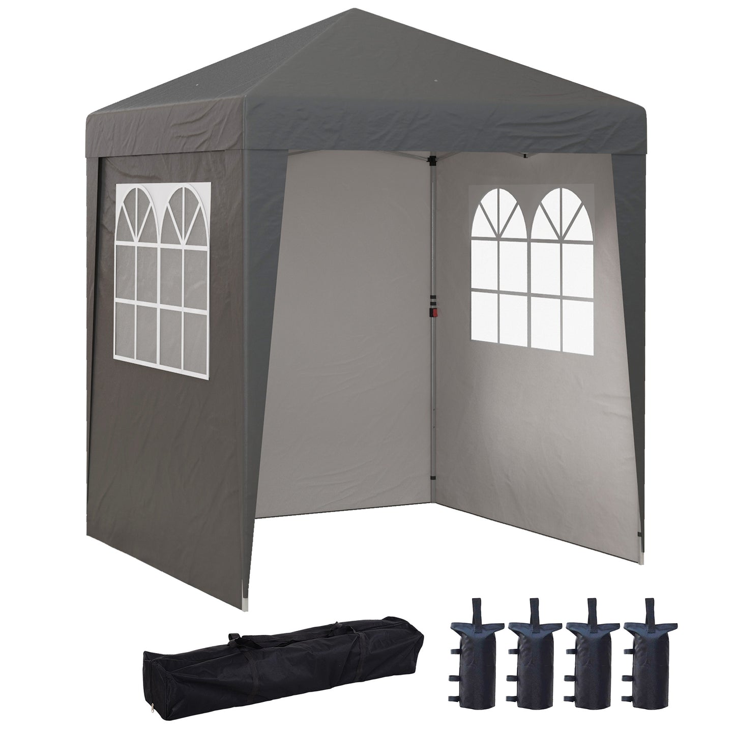 Vouwbare Tuinkamer – Partytent – Klaptent – Paviljoen – Zonnetent – 2x2 Meter – UV30+ Bescherming – Verstelbare Hoogte – Grijs