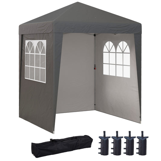 Vouwbare Tuinkamer – Partytent – Klaptent – Paviljoen – Zonnetent – 2x2 Meter – UV30+ Bescherming – Verstelbare Hoogte – Grijs