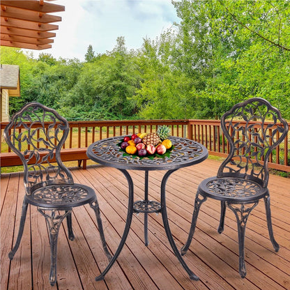 Tuinmeubelset 3-delig – Balkonset – Balkonmeubilair – Terrasmeubels – Tuinmeubilair – Aluminium Gietmateriaal – Weerbestendig – Compact Design