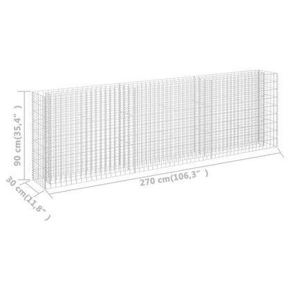 Bloembak – Plantenbak – Kweekbak – Moestuinbak – Bloempot – Gegalvaniseerd Staal – 270x30x90 cm – Vorstbestendig – Lichtgewicht