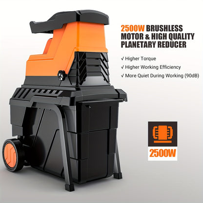 Takkenversnipperaar – Houtversnipperaar – Houtsnipperaar – Tuinversnipperaar – Houtversnippermachine – 2800W Borstelloze Motor – 55L Opvangbak