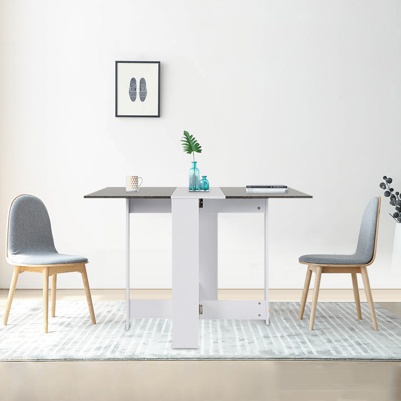 Keukentafel voor 4 Personen – Eettafel – Tafel – Bar-/Ontbijttafel – Keukentafel – Modern Grijs-Wit Design – Stevig Metalen Frame 103x76x73,4 cm