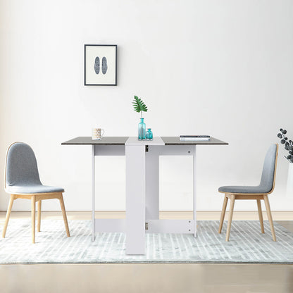 Keukentafel voor 4 Personen – Eettafel – Tafel – Bar-/Ontbijttafel – Keukentafel – Modern Grijs-Wit Design – Stevig Metalen Frame 103x76x73,4 cm