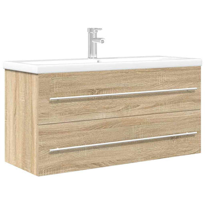 Badkamermeubel – Wastafelmeubel – Badkamerkast – Wandmeubel – Badkamermeubelset Sonoma Eiken – Compact 100x38,5x48 cm – Vochtbestendig Hout