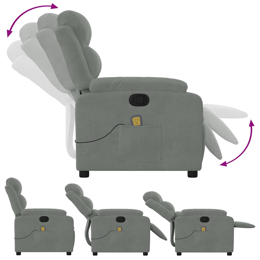 Fauteuil – Relaxstoel – Zetel – Loveseat – Loungechair – Handmatig Verstelbaar – Lichtgrijze Stof