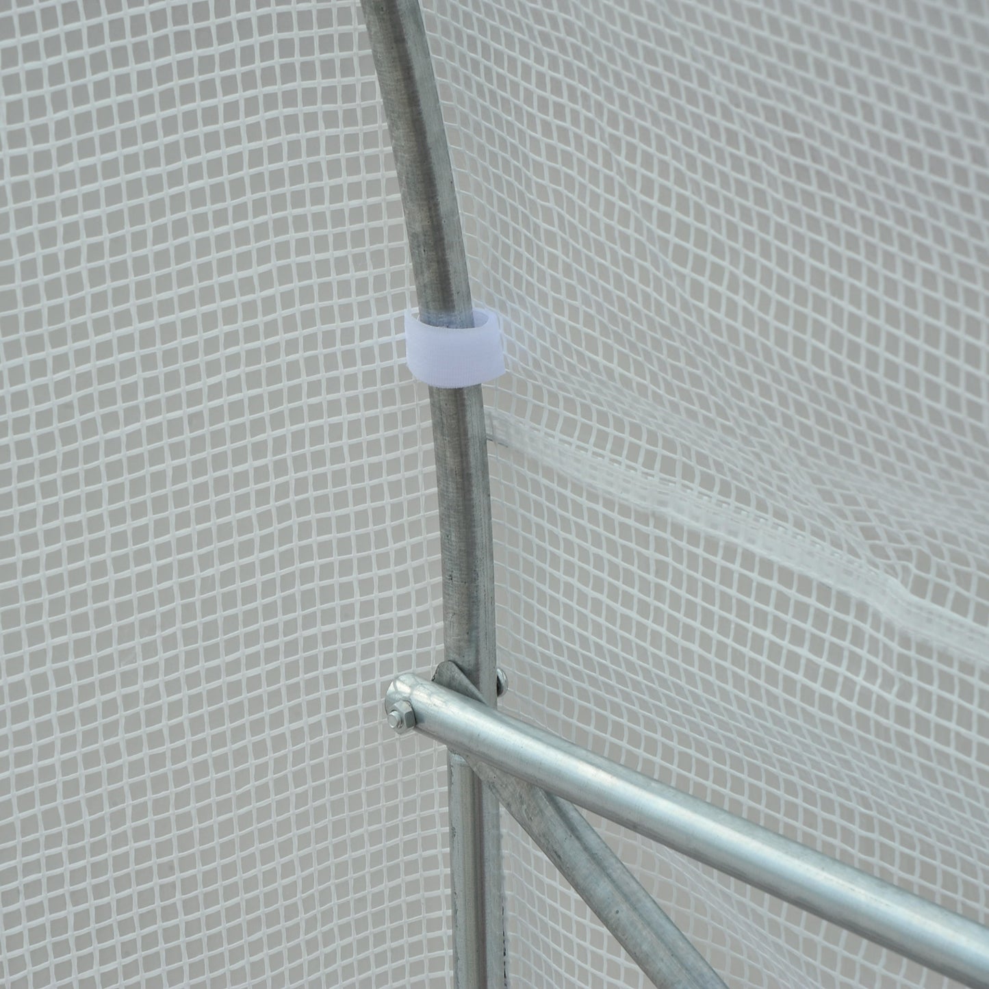 Kas – Tuinkas – Tunnelkas – Kweekkas – Serre – Stevig Gegalvaniseerd Stalen Frame – Waterdichte UV-bestendige PE-Folie 140 g/m² – Afm. 4,5 x 3 x 2 m – 6 Oprolbare Ramen Met Muskietennet – Witte Variant