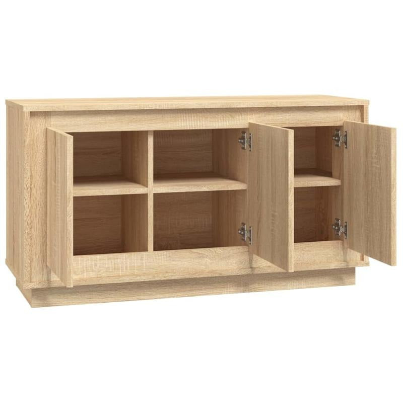 Sideboard – Dressoir – Opbergkast – Wandmeubel – Braun – Sonoma Eikenhoutlook – Stevig Houtmateriaal – Compact Formaat 102x35x55 cm