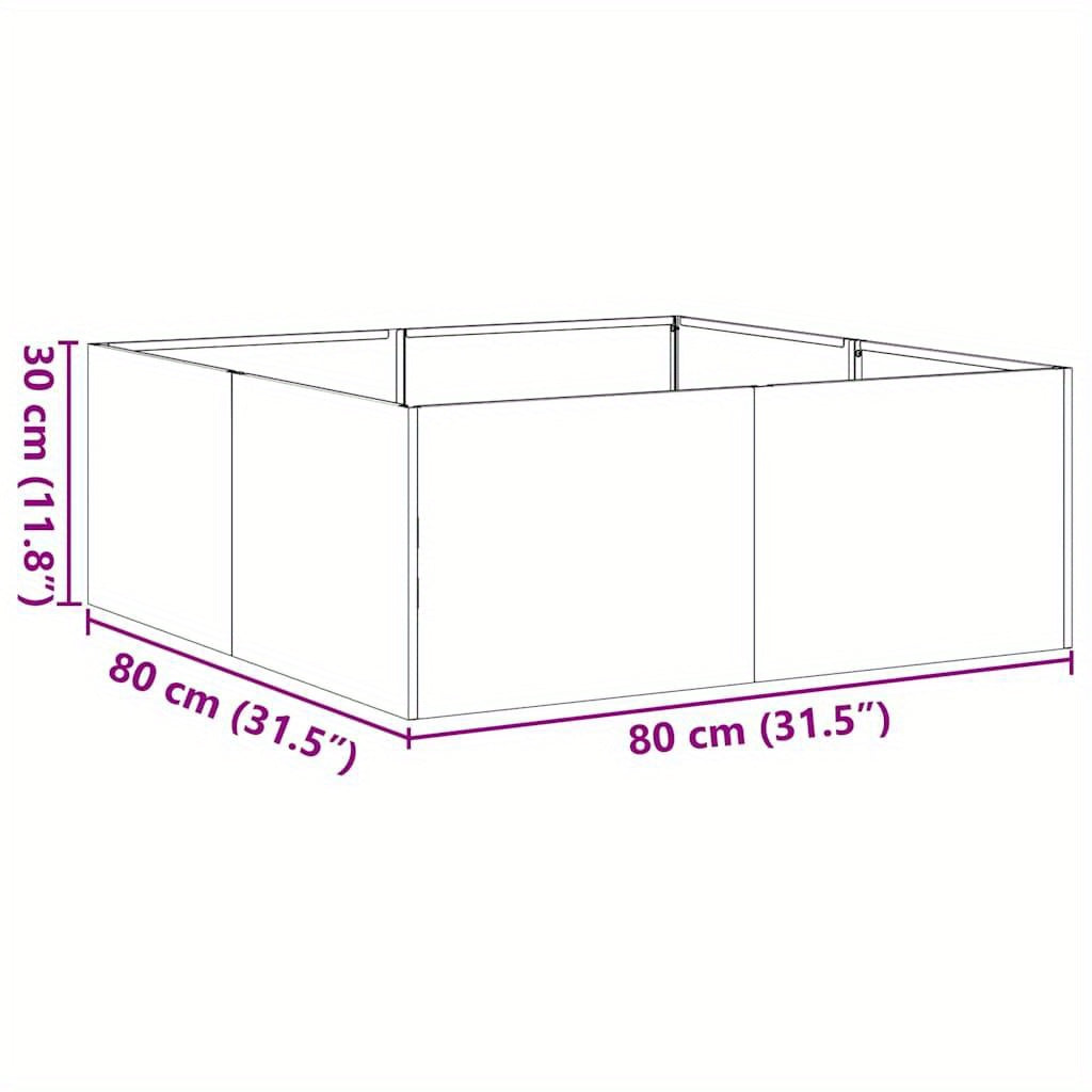 Plantenbak – Bloembak – Plantenpot – Bloempot – Bloembak Met Standaard – Anthraciet Staal – 80x80x30 cm – Duurzaam & Modern Design