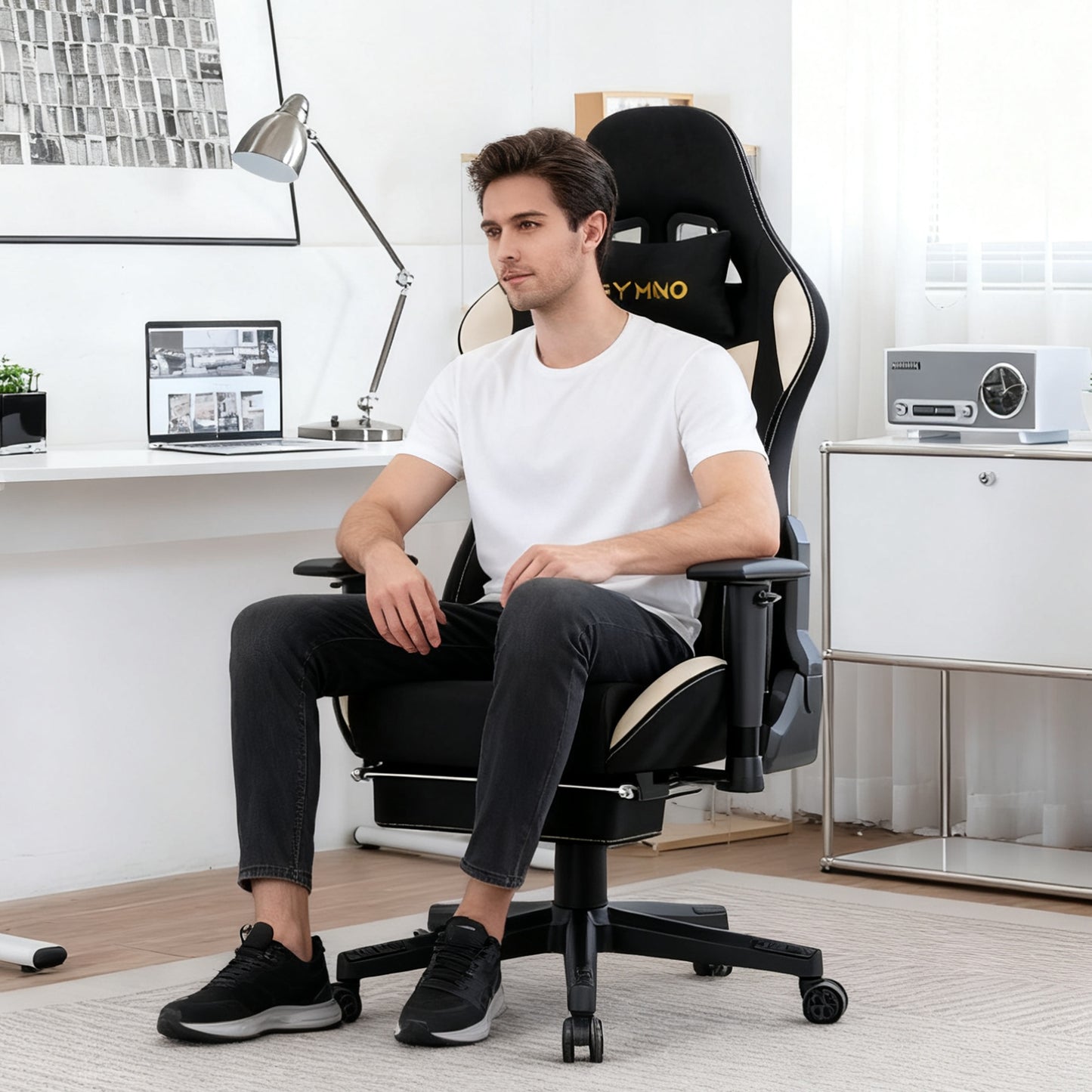 Gamingstoel – Gamestoel – Gaming Chair – Gamestoel Bureaustoel – Donkergroen – Verstelbare Rugleuning 90-167° – Ergonomische Lenden- En Hoofdsteun