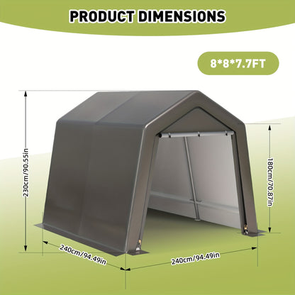 Opbergtent – Berghok – Carport – Schuurtent – Stallingtent – Waterdicht PE-zeil – Versterkt Metalen Frame – Groot 244x366x235 cm