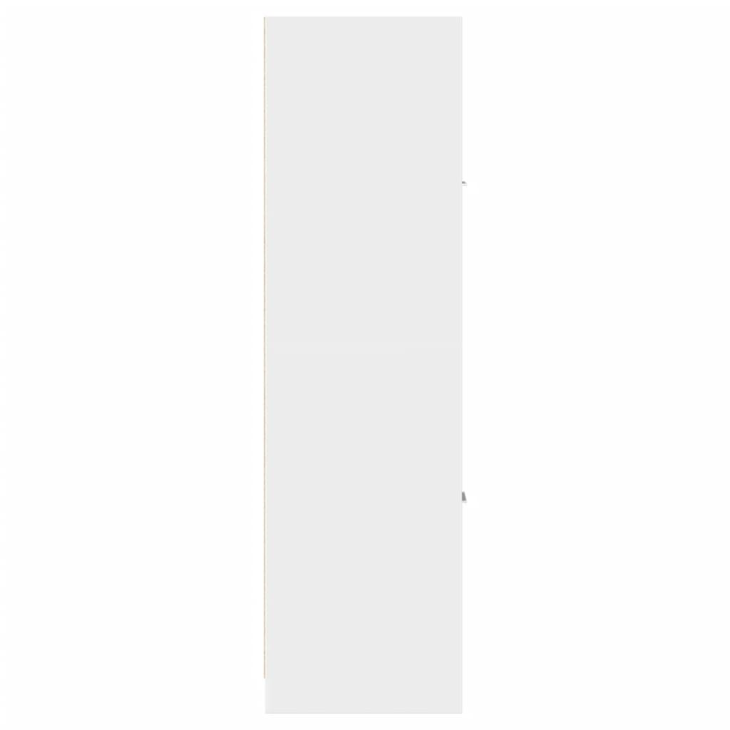 Apotheekkast – Medicijnkastje – Badkamerkast – Opbergkast – Houten Kast – Wit – 30x41x144,5 cm – Gefineerd Hout – Slank Hoog Model