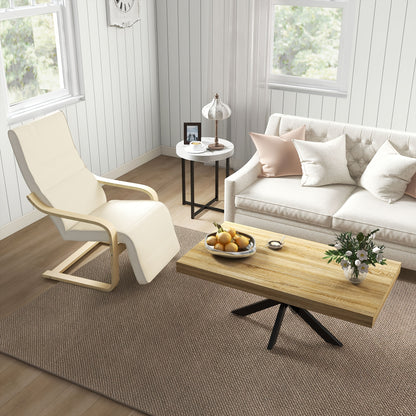 Loungestoel – Fauteuil – Relaxstoel – Woonkamerstoel – Tuinstoel – Verstelbare Voetensteun – Geschikt Voor Harde Vloeren