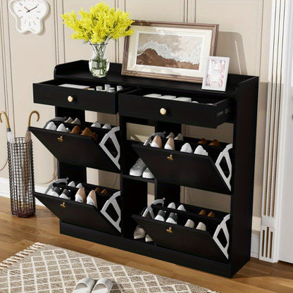 Schoenenkast – Schoenopberger – Schoenencabinet – Schoenenrek – Opbergkast – Metaal Frame – Ruimtebesparend Ontwerp 110x26x100cm