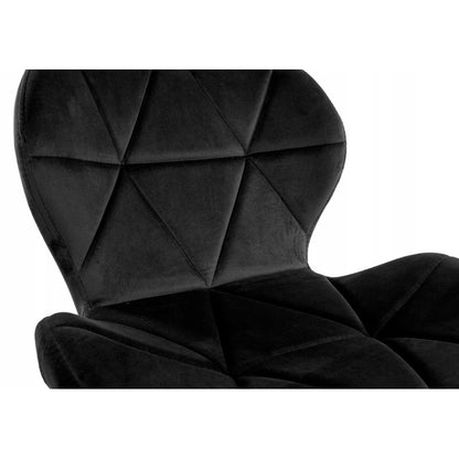 Velvet Stoel – Eetkamerstoel – Bureaustoel – Designstoel – Zetel – Zachte Velvet Bekleding – Stevige Beukenhouten Poten – Zithoogte 45 cm – Zwart Mat