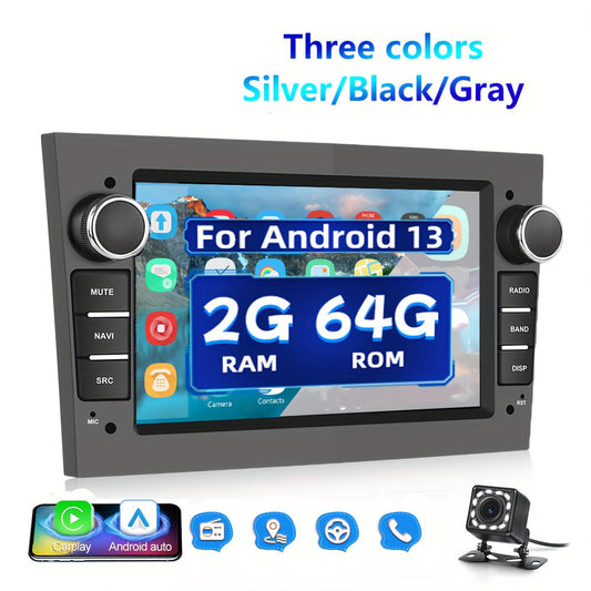 Android Autoradio – Auto Multimedia Speler – Navigatiesysteem – Radio Ontvanger – Dashboard Unit – 7-inch Full HD Touchscreen – Draadloze CarPlay & Android Auto – Grijs