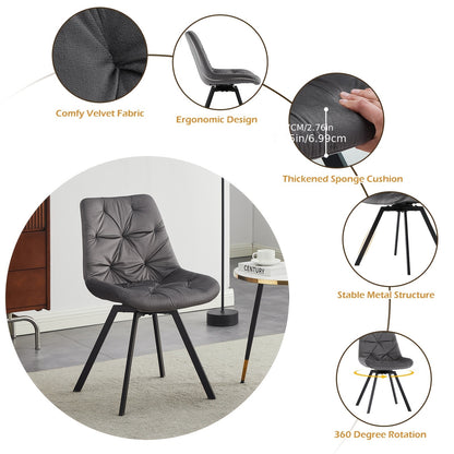 Eetkamerstoelen – Stoelen – Kuipstoelen – Bureaustoelen – Design Stoelen – Draaibaar 360° – Ergonomisch Met Fluwelen Bekleding