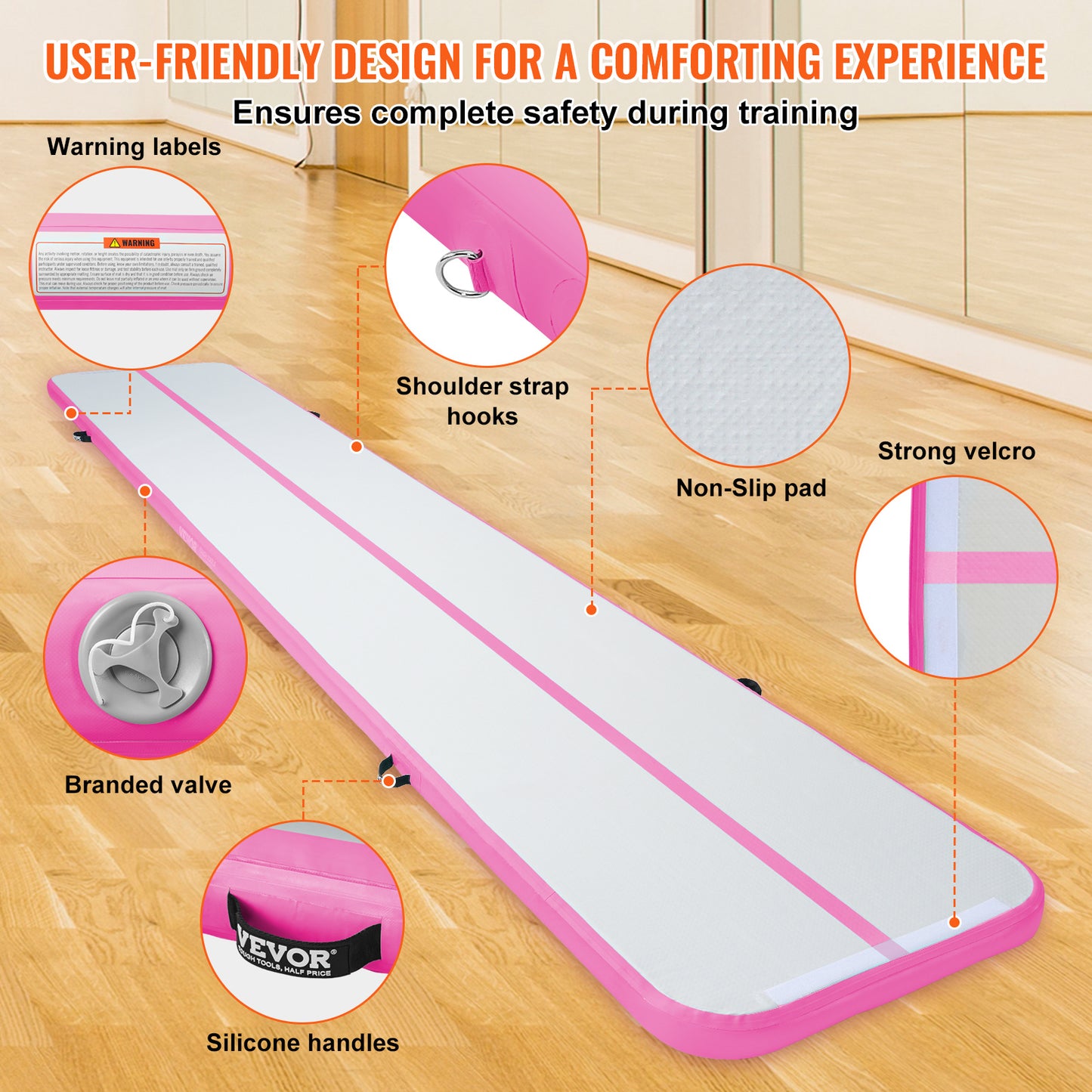 Opblaasbare Air Track Mat – Gymnastiek Mat – Tumbling Mat – Trainingsmat – Fitness Mat – 6 Meter Lang – Inclusief Elektrische Pomp