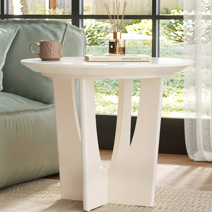 Bijzettafel – Nachtkastje – Side Table – Slede Tafel – Houten Tafeltje – Melkwit – Compact Formaat – Stevige Constructie