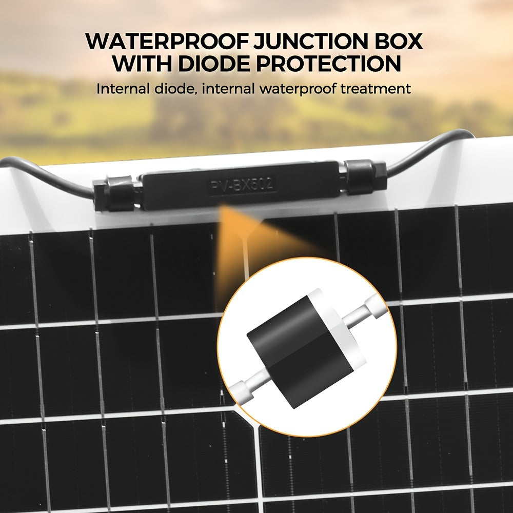 Zonnepaneel – Zonnecel – Solar Panel – Zonne-energie – Zonnepaneelset – Flexibel en Lichtgewicht – Hoog Rendement 100W (2x50W) Monokristallijn
