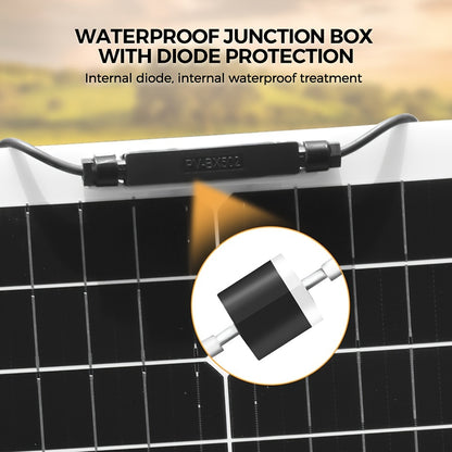 Zonnepaneel – Zonnecel – Solar Panel – Zonne-energie – Zonnepaneelset – Flexibel en Lichtgewicht – Hoog Rendement 100W (2x50W) Monokristallijn