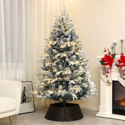 Kunstkerstboom – Nepkerstboom – Kerstboom Met Verlichting – LED Kerstboom – Sneeuwkerstboom – 180 Cm Hoog – Vuurvast Met Metaal