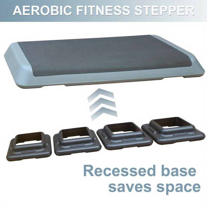 Stepplatform – Aerobic Step – Trainingsstep – Fitnessstep – Cardio Step – Verstelbare Hoogte Tot 110 cm – Antislip Oppervlak – Robuust IJzeren Frame – Grijs