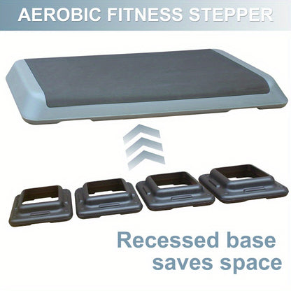 Stepplatform – Aerobic Step – Trainingsstep – Fitnessstep – Cardio Step – Verstelbare Hoogte Tot 110 cm – Antislip Oppervlak – Robuust IJzeren Frame – Grijs