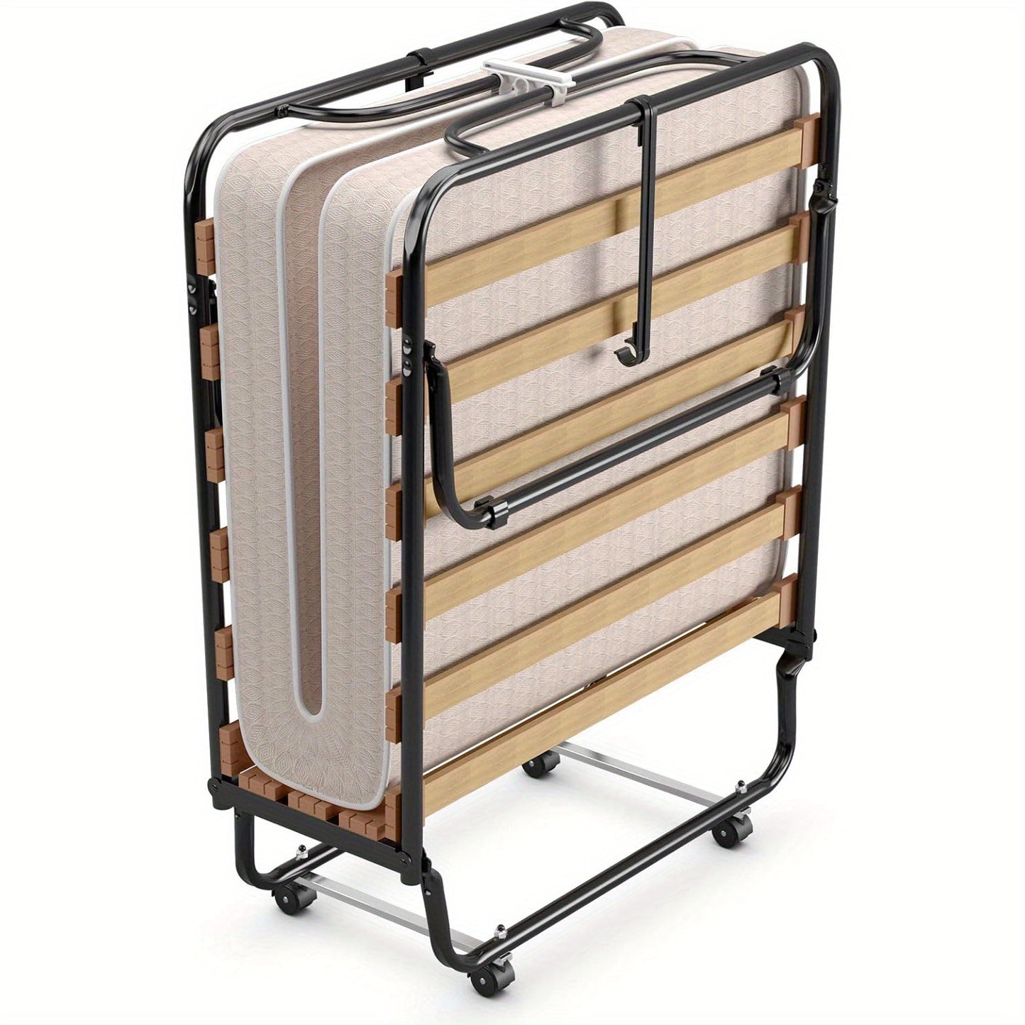 Opvouwbaar Bed – Logeerbed – Opklapbed – Vouwbed – Campingbed – Stevig Stalen Frame – Antislip Wieltjes – 80x191 cm – Compact Opklapbaar Ontwerp