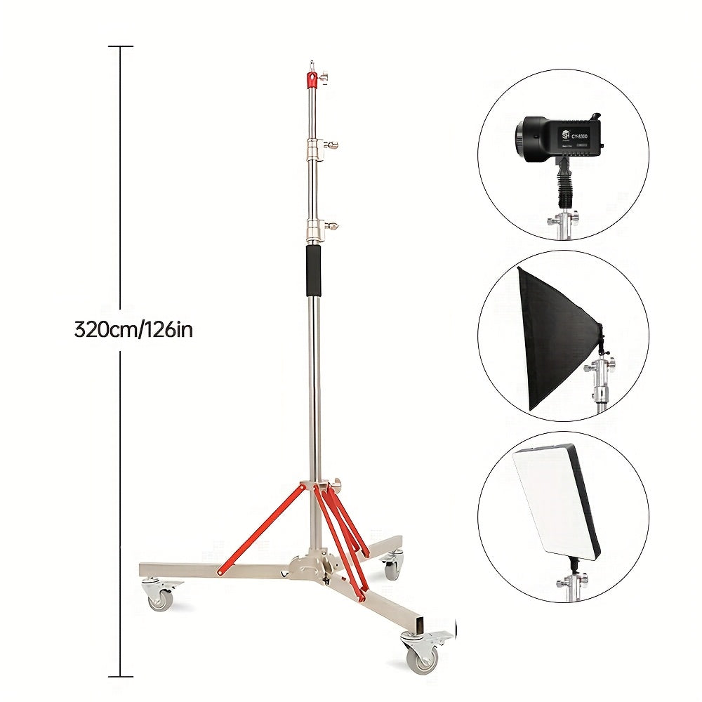 Extra Hoog Statief – Tripod – Lichtstatief – Camerastatief – Telefoonstatief – Metalen Constructie – Maximale Hoogte 320 cm