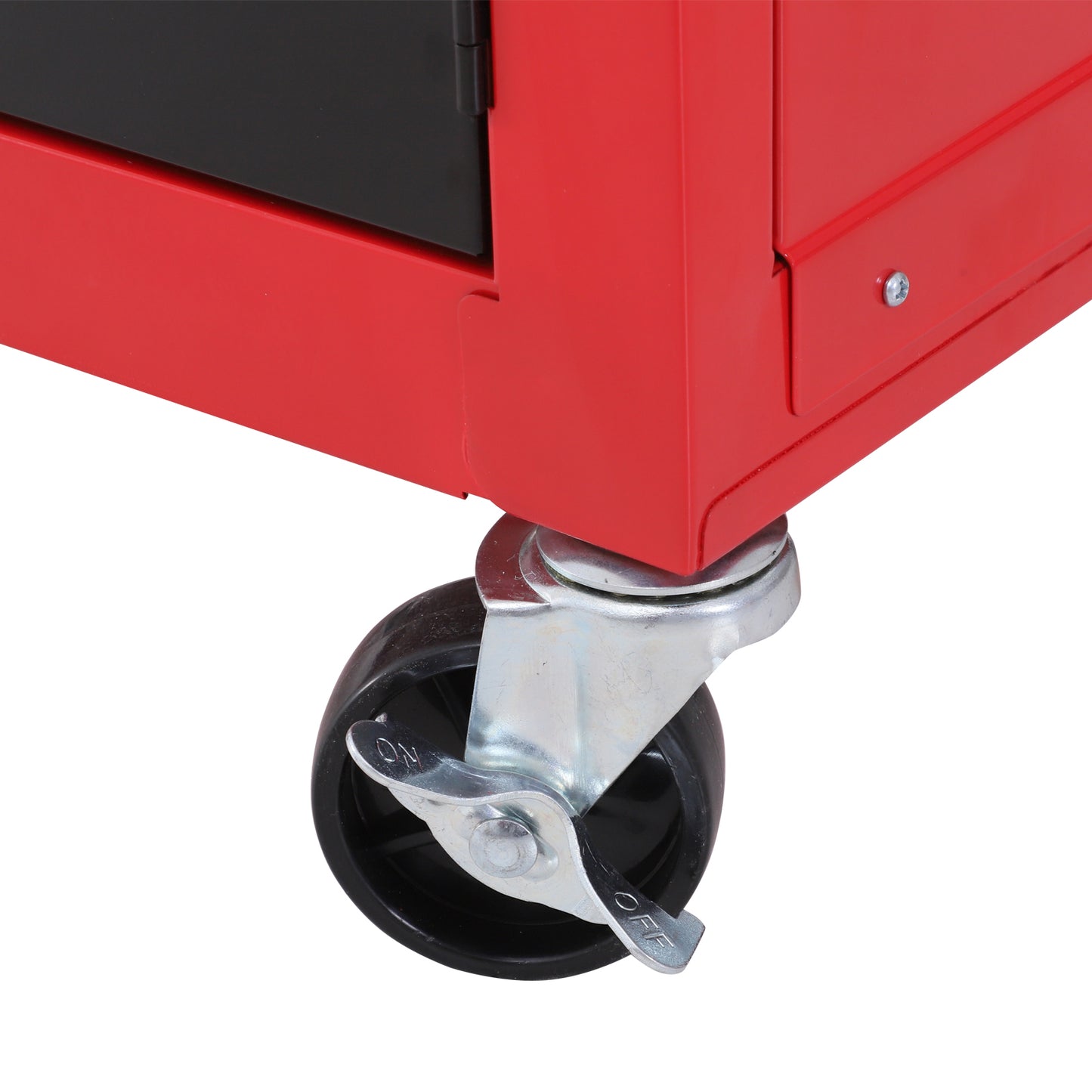 Werkplaatswagen – Gereedschapswagen – Gereedschapskist – Trolley – Opbergwagen – 6 Lades en Verwijderbare Kist – Robuust Stalen Frame Rood/Zwart