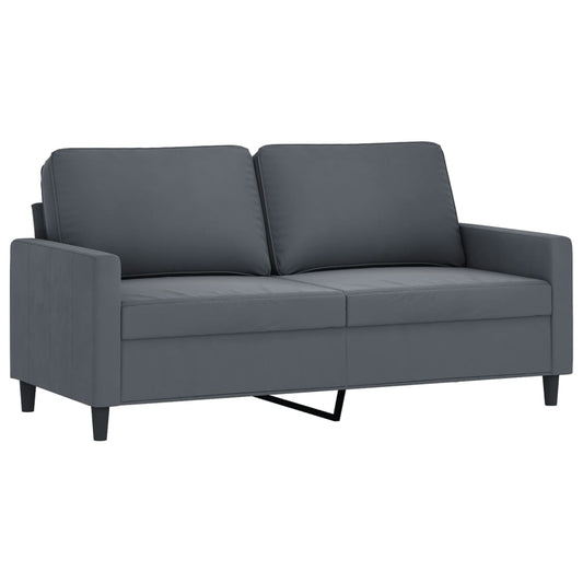 2-zits fauteuil – loveseat – zitbank – sofa – loveseat bank – donkergrijs – velvet bekleding – stevig metalen frame