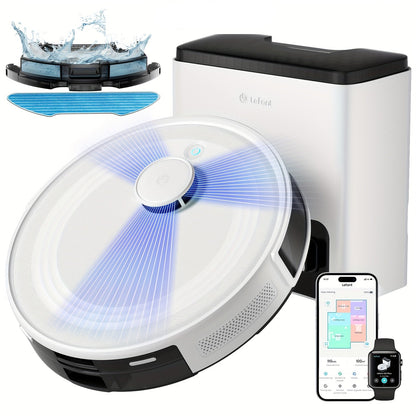 Robotstofzuiger – Dweilrobot – Automatische Stofzuiger – Slimme Zuiger – Laser Navigator – 3200 mAh Batterij – Wi-Fi Bedienbaar – Wit