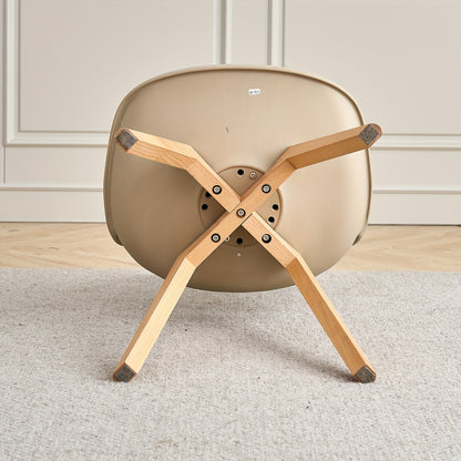 Eetkamerstoel – Stoel – Kuipstoel – Keukenstoel – Woonkamerstoel – Scandinavisch Design – PU Leer – Beukenhouten Poten – Ergonomisch Comfort – Kras- en Waterbestendig