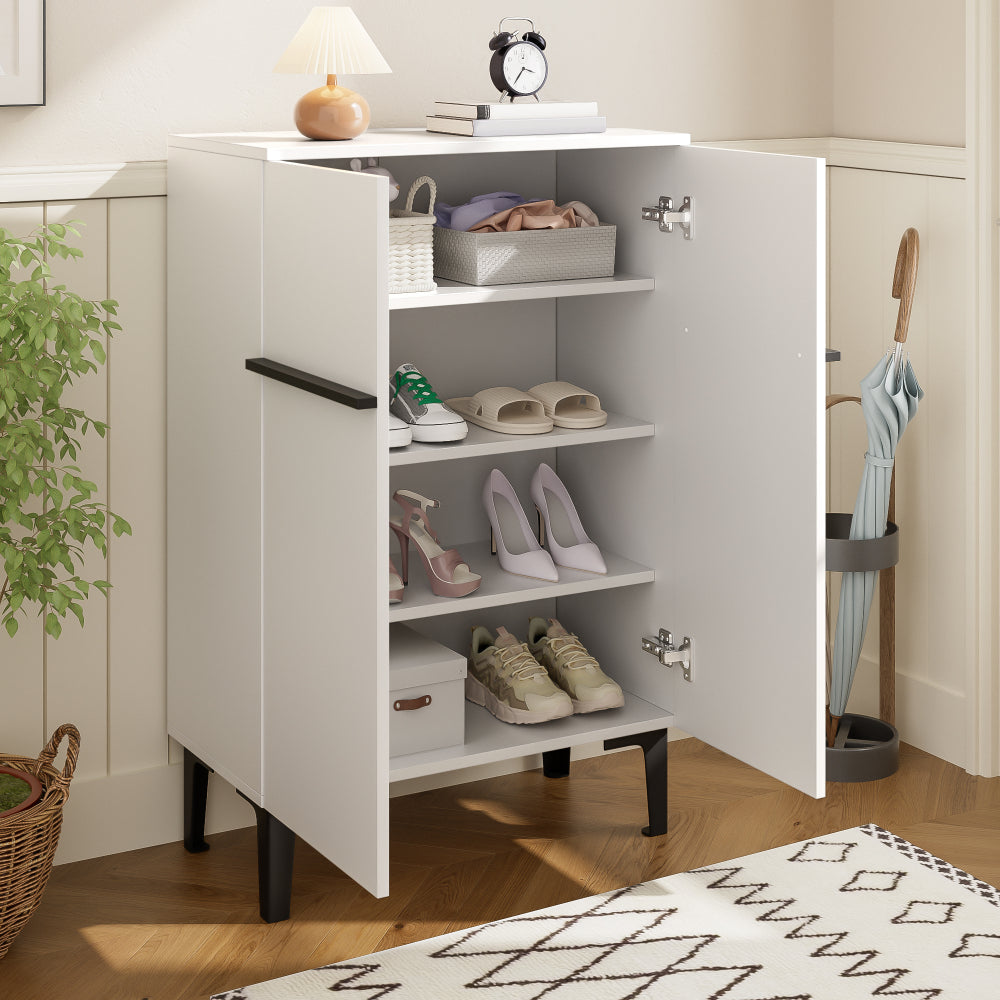 Modern Shoe Cabinet with Double Doors | Large Storage Capacity, Adjustable Shelves, Practical Entryway Storage, Space-Saving Design, Metal Material, Dimensions: 95×60×34.5 cm